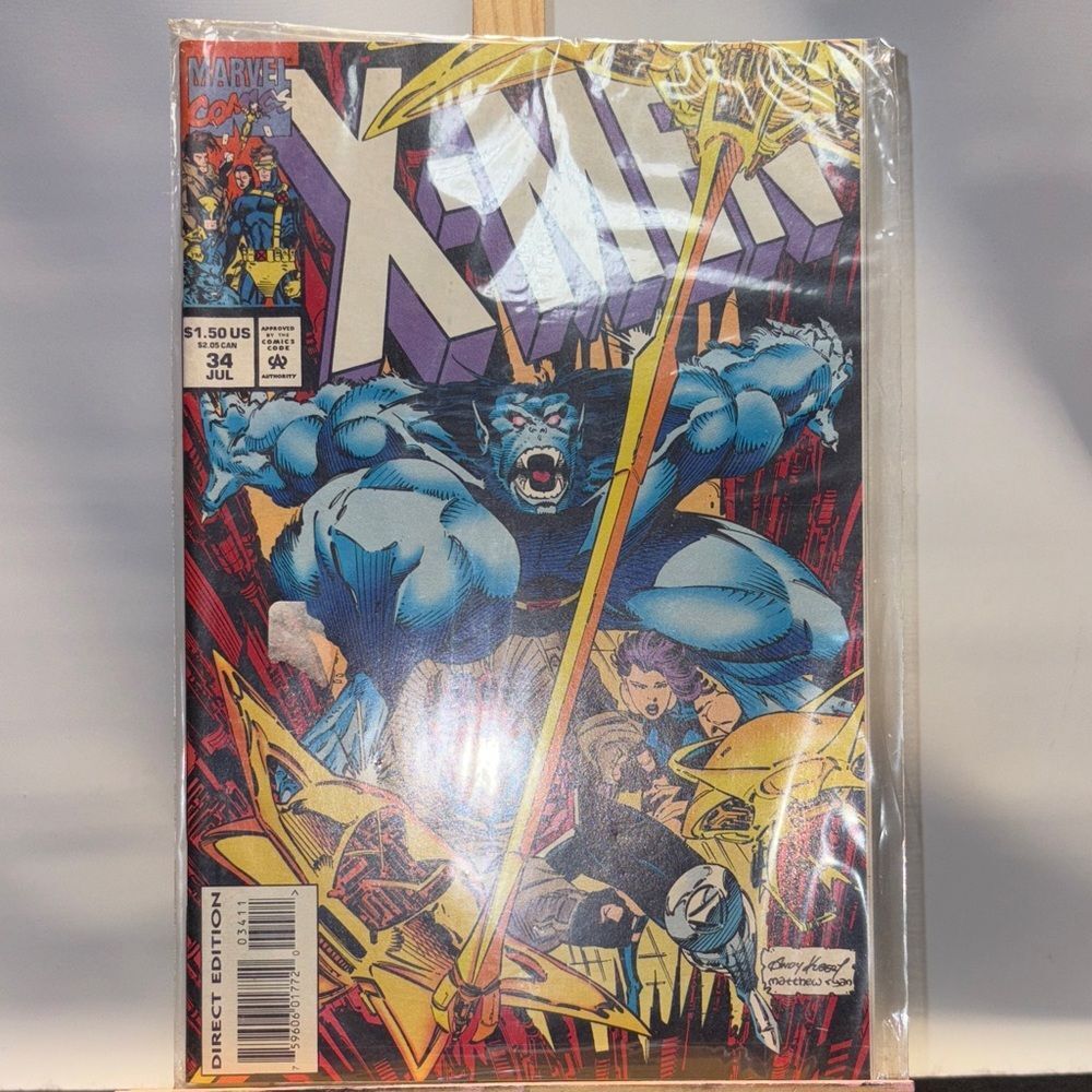 Marvel X-Men Comic book with Blue and Yellow Cover